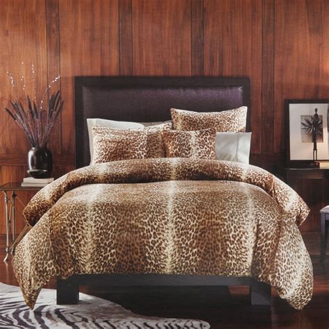 leopard print faux fur bedding.